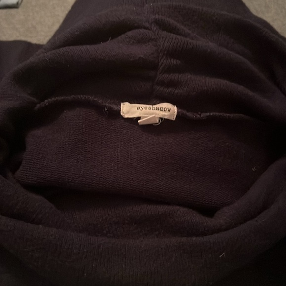 Eye Shadow Navy Cowl Neck Long Sleeve - Picture 2 of 3